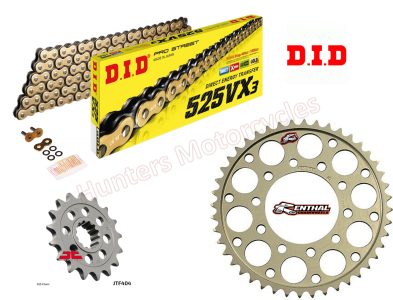 BMW S1000RR DID Gold X-Ring Chain and Renthal Sprocket Kit (2012 to 2018) OUT OF STOCK