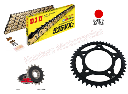 Honda CB650 R D.I.D Gold X Ring Chain and JT Black Sprocket Kit (2019 to 2023)