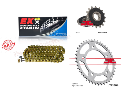 Honda CB650 R Neo Sports Cafe EK Japanese Gold X-Ring Chain and JT Quiet Sprocket Kit