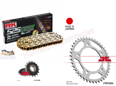 Honda CB650F Gold X-Ring RK (Japanese) Chain and JT Quiet Sprocket Kit
