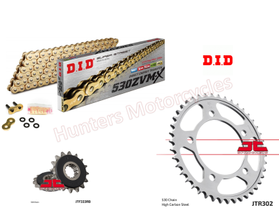 Honda CBF1000 DID Gold ZVMX-Ring Chain and JT Quiet Sprocket Kit 2011 to 2015