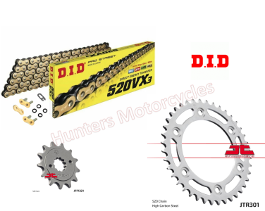 Honda CRF300 LR Rally DID Gold X-Ring Chain and JT Sprockets Kit (OUT OF STOCK)