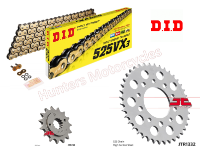 Honda VT600 DID Gold X-Ring Chain and JT Sprockets Kit