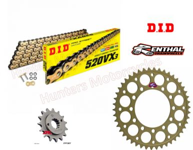 Kawasaki ZX6R G & J DID Gold X-Ring Chain and Renthal 520 Race Sprocket Kit  OUT OF STOCK