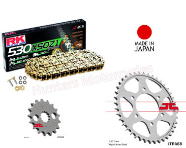 Kawasaki ZZR1200 Gold X-Ring RK (Japanese) Chain and JT Sprocket Kit