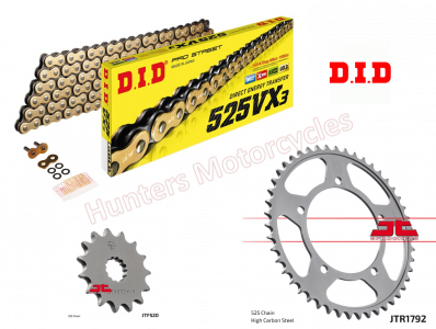 Suzuki DL1000 V-Strom D.I.D Gold X-Ring Chain and JT Sprockets Kit (2014 to 2016) OUT OF STOCK