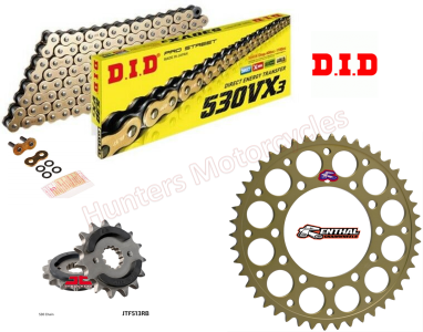 Suzuki GSXR1000 DID Gold X-Ring Chain and Renthal Sprocket Kit (2007 & 2008) OUT OF STOCK