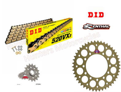 Suzuki GSXR600 DID Gold X-Ring Chain and Renthal 520 Race Sprocket Kit (2006 to 2010)