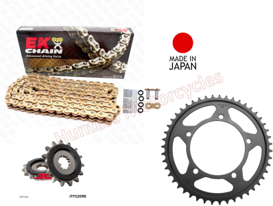Suzuki GSXR750 Gold Japanese EK X-Ring Chain & JT Black Sprocket Kit