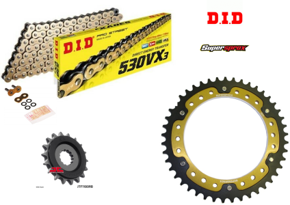 Triumph 1050 Speed Triple DID Gold X-Ring Chain and SuperSprox Stealth Sprocket Kit (2012 to 2015)OUT OF STOCK