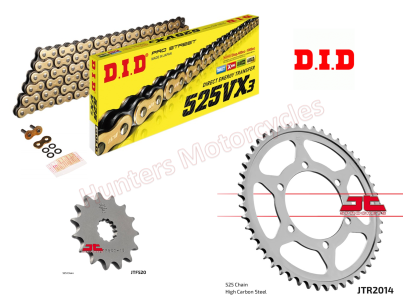 Triumph 800 Tiger DID Gold X-Ring Chain and JT Sprockets Kit OUT OF STOCK