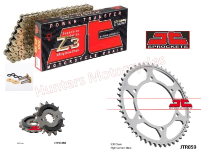 Yamaha FZR600R (4JH) JT Gold X-Ring Heavy Duty Chain and Quiet JT Sprocket Kit
