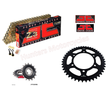 Yamaha MT07 Tracer JT Gold X-Ring Heavy Duty Chain and JT Black Sprocket Kit
