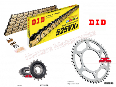 Yamaha MT10 D.I.D Gold X-Ring Chain and JT Quiet Sprocket Kit
