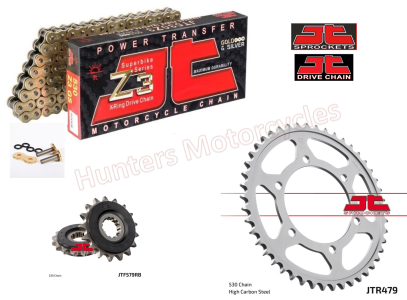 Yamaha R1 JT Gold X-Ring Heavy Duty Chain and Quiet JT Sprocket Kit 2004 & 2005