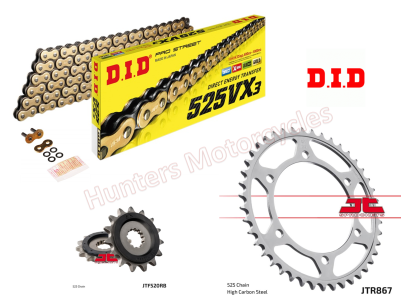 Yamaha TDM850 D.I.D Gold X-Ring Chain and JT Quiet Sprocket Kit (1991 to 1995)