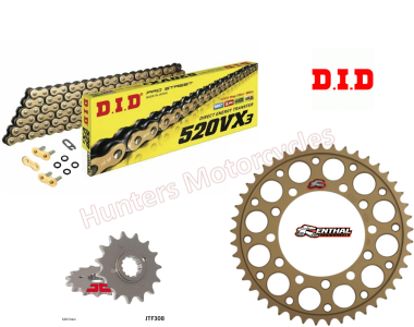 Yamaha XT660X DID Gold X-Ring Chain and Renthal Sprocket Kit