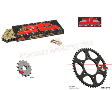 Yamaha YZF-R 125 JT Gold O-Ring Heavy Duty Chain and JT Sprocket Kit 2008 to 2018