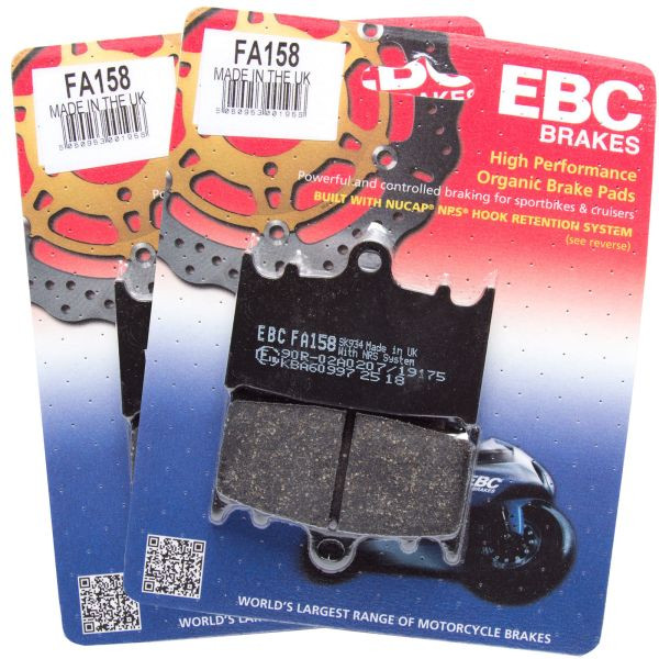 2 x Sets Of EBC Organic Front Brake Pads (FA158)