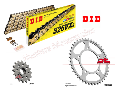 Aprilia 1000 RSV Tuono DID Gold X-Ring Chain and JT Sprockets Kit (1998 to 2003)