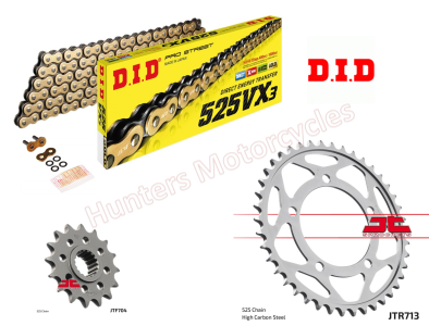 Aprilia 1000 Tuono V4 R / APRC DID Gold X-Ring Chain and JT Sprockets Kit (2011 to 2015)