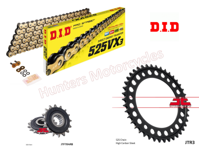 BMW F800 GS Adventure DID Gold Heavy Duty X-Ring Chain and JT Quiet Sprocket Kit