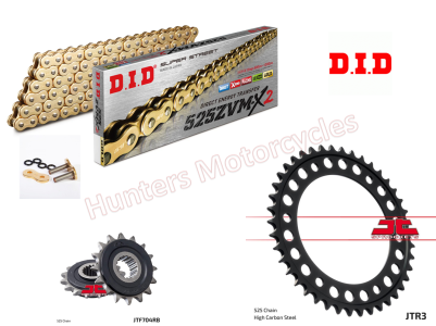 BMW F800 GS Adventure DID Gold ZVMX-2 X-Ring Super Heavy Duty Chain and JT Quiet Sprocket Kit