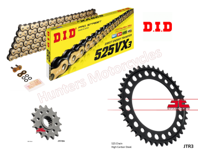 BMW F800 GS (K72) DID Gold X-Ring Chain and JT Sprockets Kit (for 10.5 mm bolts)