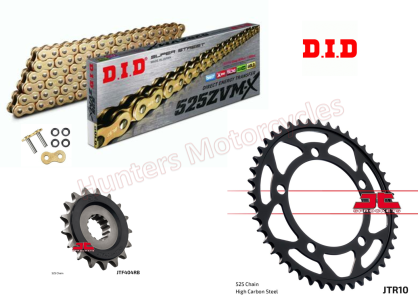 BMW S1000 R DID Gold ZVMX-Ring Super Heavy Duty Chain and JT RB Sprocket Kit (2021 & 2022)