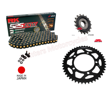 BMW S1000R Black and Gold RK ZXW X-Ring Chain and JT Black Sprocket Kit