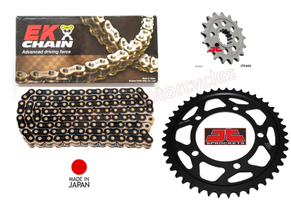 BMW S1000R Black and Gold X-Ring Japanese EK Chain and Black JT Sprocket Kit (2013 to 2020) OUT OF STOCK