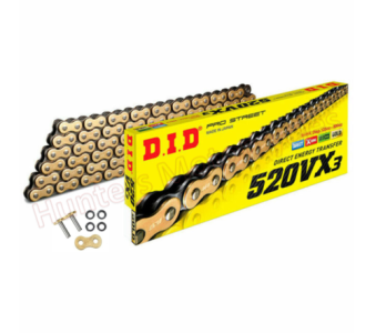 DID 520 VX3 108 Link Gold X-Ring Heavy Duty Motorcycle Chain