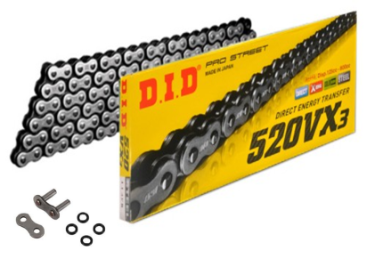 DID 520 VX3 108 Link X-Ring Heavy Duty Motorcycle Chain