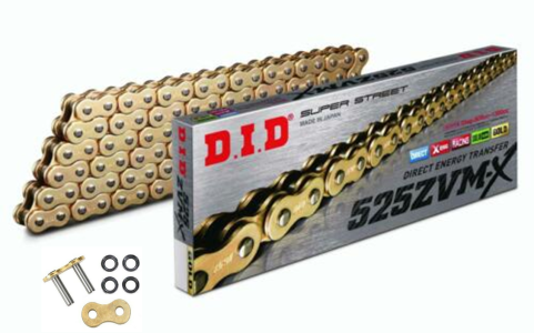 DID 525 ZVMX2 GG Gold 108 Link X-Ring Ultra Heavy Duty Chain