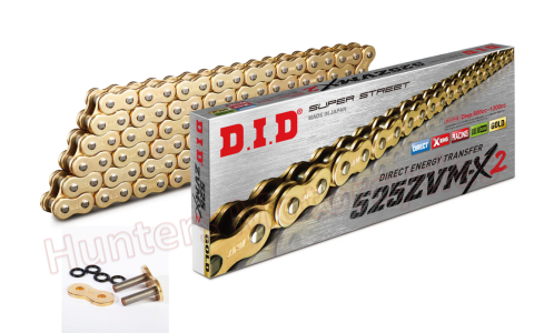 DID 525 ZVMX-2 GG Gold 124 Link X-Ring Ultra Heavy Duty Drive Chain