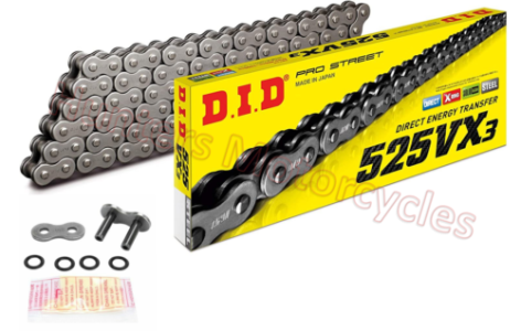 DID 525 VX 104 Link X-Ring Heavy Duty Motorcycle Chain