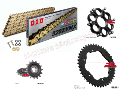 Ducati 1200 Monster DID Gold ZVMX-Ring Heavy Duty Chain and JT Sprocket Kit