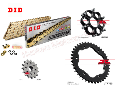 Ducati 1260 Multistrada Pikes Peak DID Gold ZVMX-Ring Chain and JT Sprocket Kit