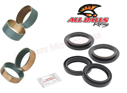 Front Fork Bushes and AllBalls Front Fork Seals with Dust Seals (56-129 & 6095 Hen)