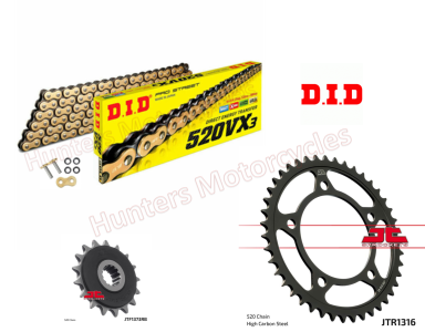 Honda 750 Adv D.I.D Gold X Ring Chain and JT Quiet Sprocket Kit