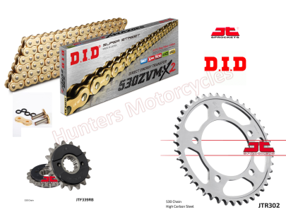 Honda Blackbird DID Upgrade ZVMX-2 Gold X-Ring Chain and JT Quiet Sprocket Kit