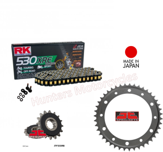 Honda CB1000R Black & Gold RK (Japanese) X-Ring Chain and JT Black Sprocket Kit