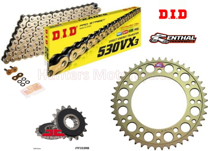 Honda CB1000R DID Gold X-Ring Chain and Renthal Sprocket Kit (2008 to 2016) OUT OF STOCK