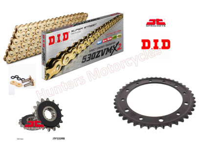 Honda CB1000R DID ZVMX-2 Gold X-Ring Ultra Heavy Chain and JT RB Black Sprocket Kit