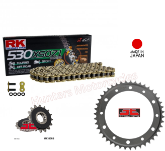 Honda CB1000R Gold X-Ring RK (Japanese) Chain and JT Black RB Sprocket Kit