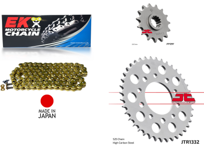 Honda CB500 EK Japanese Gold X-Ring Chain and JT Sprocket Kit (1994 to 2003)