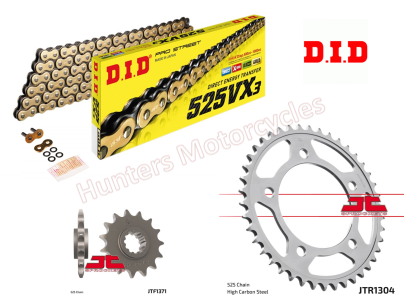 Honda CB600 Hornet DID Gold XRing Chain and JT Sprocket Kit (1998 to 2006)