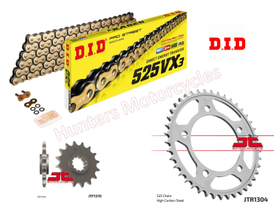 Honda CB650 R DID Gold X-Ring Chain and JT Sprockets Kit