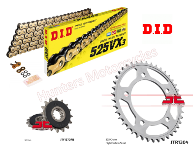 Honda CB650 R Sports Cafe D.I.D Gold X Ring Chain and JT Quiet Sprocket Kit