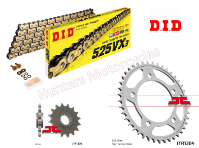 Honda CB650F DID Gold X-Ring Chain and JT Sprockets Kit